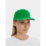 Бейсболка CLASSIC 2.0, ярко-зеленая с белым кантом