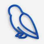 Подвеска «Сова», 3D-печать, синяя