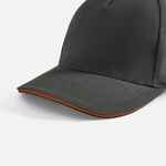 Бейсболка LONG BEACH, серая с оранжевым