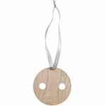Деревянная подвеска CARVING, в форме пуговицы Санты