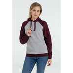 Толстовка унисекс SEATTLE серый меланж/бордовый, размер M