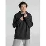 Толстовка с капюшоном унисекс HOODIE, серый меланж (антрацит), размер XS