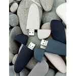 Флешка PEBBLE UNIVERSAL, USB 3.0, серо-синяя, 32 Гб