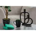 Кружка BRIGHT TULIP, матовая, черная с зеленым