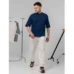 Футболка оверсайз унисекс KOSMOS 2.0, темно-синяя, размер XS/S