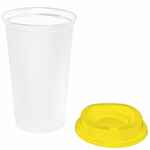 Стакан с крышкой COLOR CAP WHITE, белый с желтым