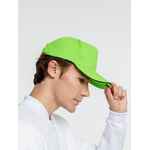 Бейсболка CLASSIC, зеленое яблоко с черным кантом