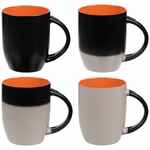 Кружка-хамелеон MELTY с ложкой, черная с оранжевым