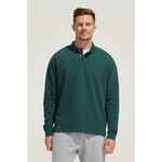 Рубашка поло оверсайз с длинным рукавом HERITAGE, темно-синяя, размер M