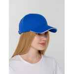 Бейсболка CANOPY, ярко-синяя с белым кантом
