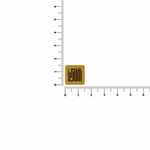 Квадратный шильдик на резинку DIRECT, матовый золотистый