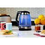 Электрический чайник LUMIMORE, стеклянный, серебристо-черный