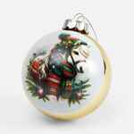 Елочный шар FINERY GLOSS, 8 см, глянцевый золотистый