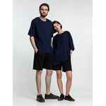 Футболка унисекс оверсайз CROSSTOWN, темно-синяя, размер S