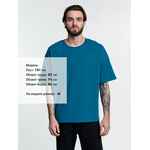 Футболка унисекс оверсайз CROSSTOWN, бирюзовая (морская волна), размер M