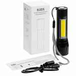 Фонарик аккумуляторный с фокусировкой луча KIRK, черный