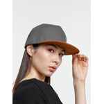 Бейсболка FORESIDE с прямым козырьком, серая с коричневым