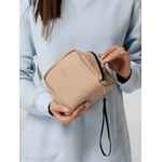 Дорожная косметичка CUBO, бежевая с логотипом