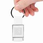 Брелок STROPP с тканевой вставкой, белый