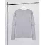 Футболка оверсайз с двойным рукавом KOSMOS, светло-серая, размер XS/S