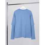 Футболка оверсайз с двойным рукавом KOSMOS, синяя, размер XS/S