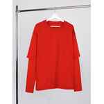 Футболка оверсайз с двойным рукавом KOSMOS, красная, размер XS/S