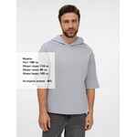 Футболка оверсайз унисекс с капюшоном NEOFIT, светло-серая, размер XS/S