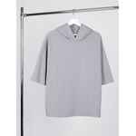 Футболка оверсайз унисекс с капюшоном NEOFIT, светло-серая, размер XS/S