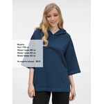 Футболка оверсайз унисекс с капюшоном NEOFIT, темно-синяя, размер XS/S