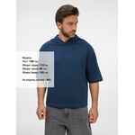 Футболка оверсайз унисекс с капюшоном NEOFIT, темно-синяя, размер XS/S