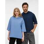 Футболка оверсайз унисекс с капюшоном NEOFIT, темно-синяя, размер XS/S