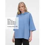 Футболка оверсайз унисекс с капюшоном NEOFIT, синяя, размер XS/S