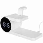 Станция беспроводной зарядки с часами FULLSTACK, белая