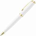 Ручка шариковая LETRA GOLD, глянцевая, белая