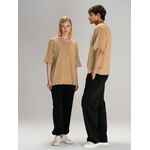 Футболка оверсайз унисекс VOZDUH, бежевая, размер XS/S