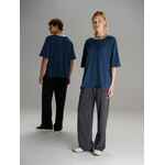 Футболка оверсайз унисекс VOZDUH, темно-синяя, размер XS/S