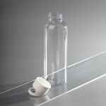 Бутылка для воды PLASKE, прозрачная с белой крышкой