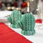 Свеча KNITEAM, варежка, зеленая