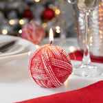 Свеча KNITEAM, клубок, красный