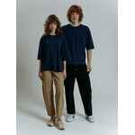 Футболка оверсайз унисекс BASE SPACE, темно-синяя, размер XS/S