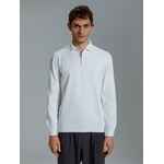 Рубашка поло мужская с длинным рукавом TERRAZZO, белая, размер S/M