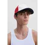 Бейсболка BLINK, молочная с красным