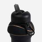 Складная бутылка для воды BASKETBALL FLEX, черная
