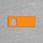 Лейбл из ПВХ с вырубкой «Дом», оранжевый неон