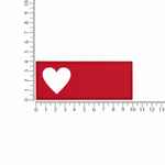 Лейбл из ПВХ с вырубкой «Сердце», красный