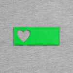 Лейбл из ПВХ с вырубкой «Сердце», зеленый неон