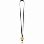 Шнурок для бейджа TUBE WOOD, черный