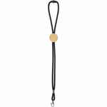 Шнурок для бейджа TUBE WOOD, черный