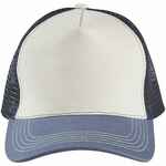 Бейсболка BLINK, молочно-белая с синим (деним)