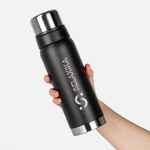 Термос RELAXIKA 750 со стикерпаком, черный